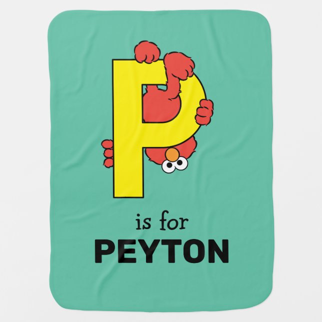 Elmo Alphabet | P Yellow Baby Blanket (Front)