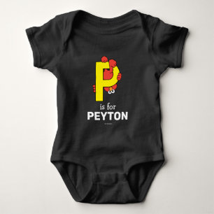 Elmo Alphabet P Yellow Baby Bodysuit