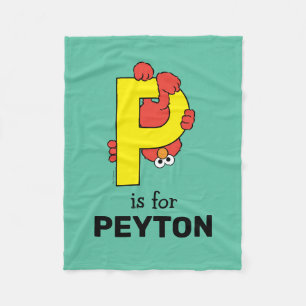Elmo Alphabet   P Yellow Fleece Blanket