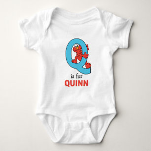 Elmo Alphabet Q Blue Baby Bodysuit
