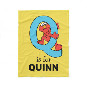 Elmo Alphabet | Q Blue Fleece Blanket
