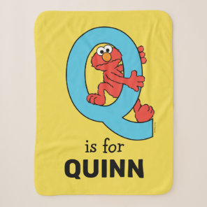 Elmo Alphabet | Q Blue Sherpa Blanket