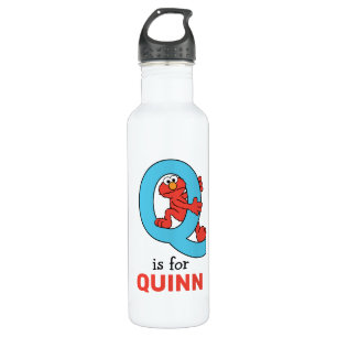 Elmo Alphabet   Q Blue Stainless Steel Water Bottle