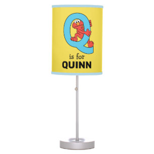 Elmo Alphabet   Q Blue Table Lamp