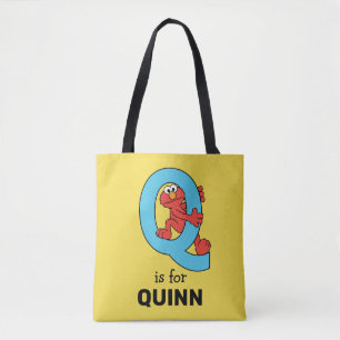 Elmo Alphabet Q Blue Tote Bag