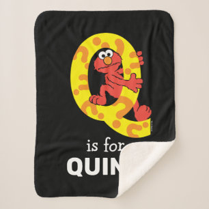 Elmo Alphabet   Q Question Mark Sherpa Blanket