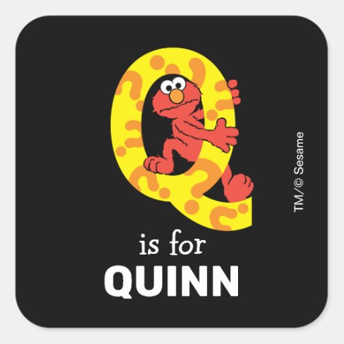 Elmo Alphabet  Q Question Mark Square Sticker