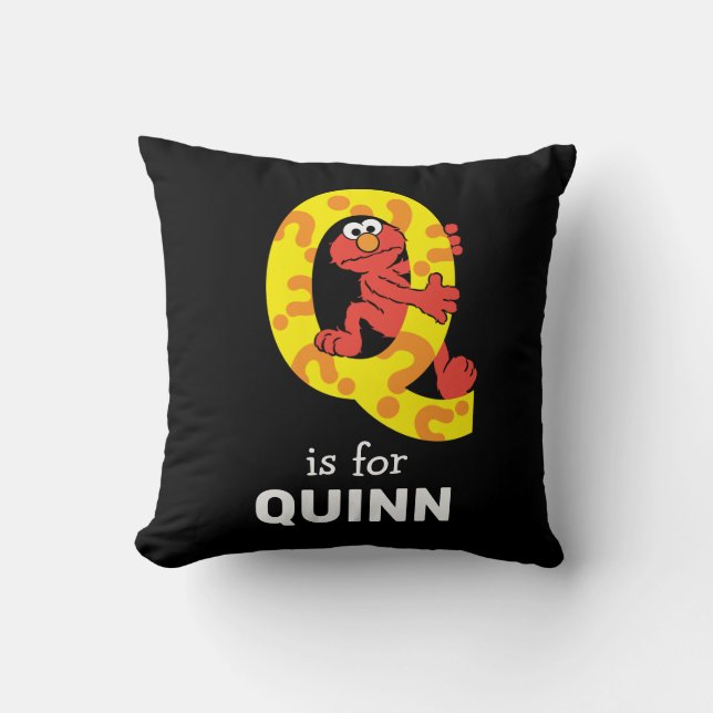 Elmo Alphabet | Q Question Mark Throw Pillow (Front)