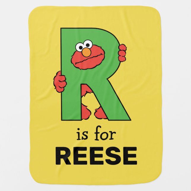 Elmo Alphabet | R Green Baby Blanket (Front)