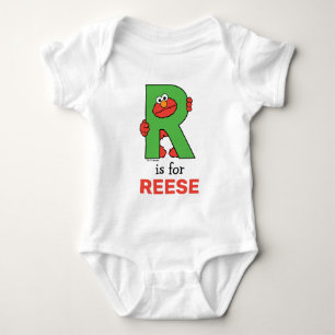 Elmo Alphabet R Green Baby Bodysuit