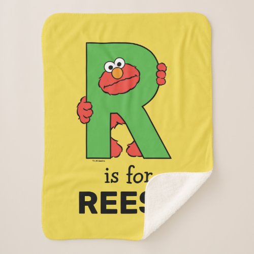 Elmo Alphabet  R Green Sherpa Blanket