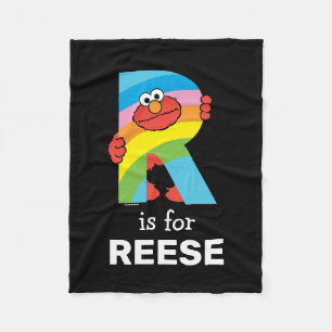Elmo Alphabet   R Rainbow Fleece Blanket