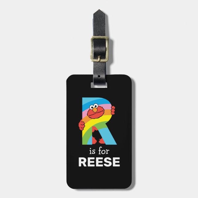 Elmo Alphabet | R Rainbow Luggage Tag (Front Vertical)