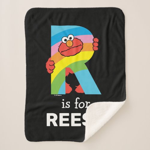 Elmo Alphabet  R Rainbow Sherpa Blanket