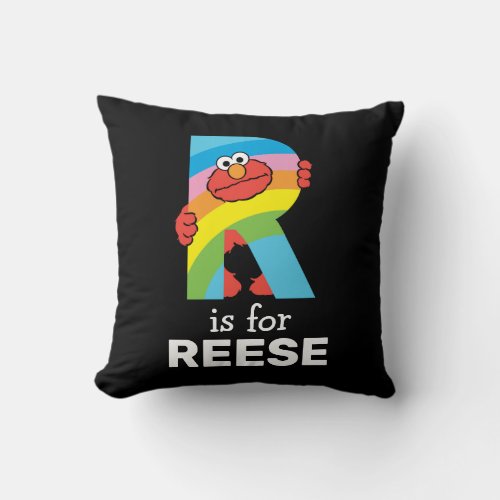 Elmo Alphabet  R Rainbow Throw Pillow