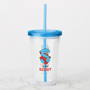 Elmo Alphabet S Blue Acrylic Tumbler