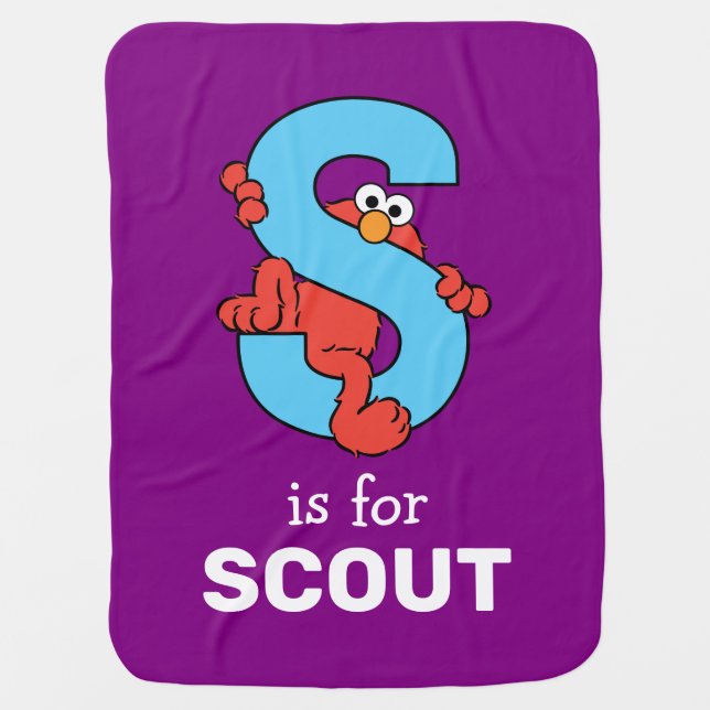 Elmo Alphabet | S Blue Baby Blanket (Front)