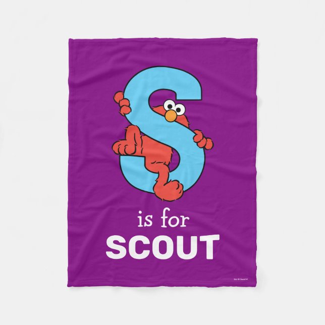Elmo Alphabet | S Blue Fleece Blanket (Front)