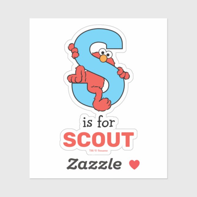 Elmo Alphabet | S Blue Sticker (Sheet)