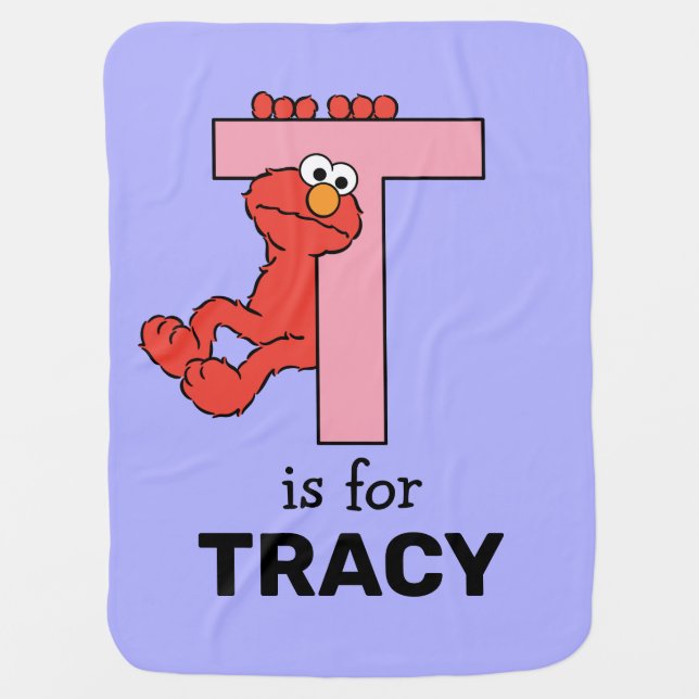 Elmo Alphabet | T Pink Baby Blanket (Front)