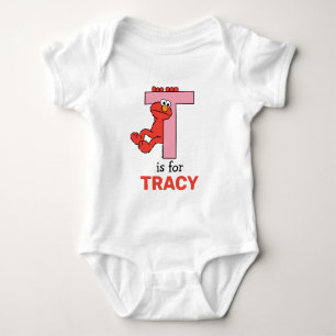 Elmo Alphabet T Pink Baby Bodysuit
