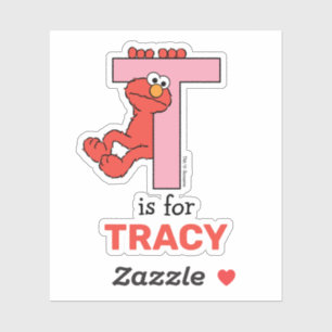 Elmo Alphabet   T Pink Sticker