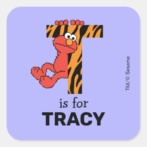 Elmo Alphabet  T Tiger Square Sticker