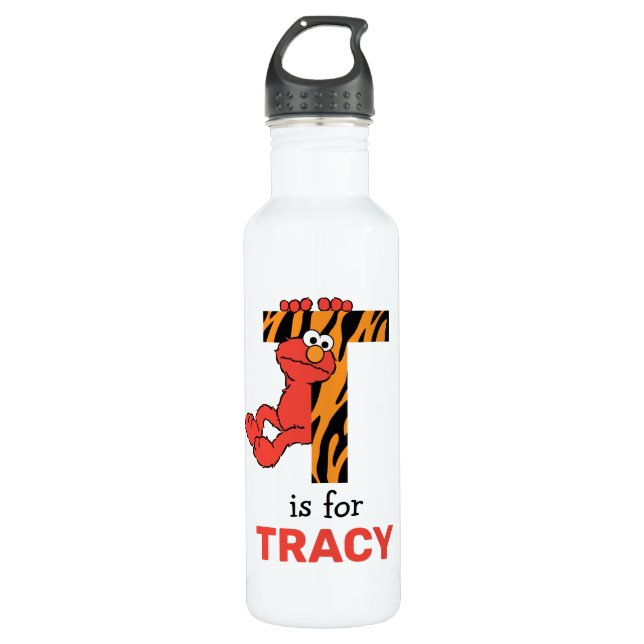 Elmo Alphabet | T Tiger Stainless Steel Water Bottle (Front)