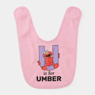 Elmo Alphabet   U Purple Baby Bib