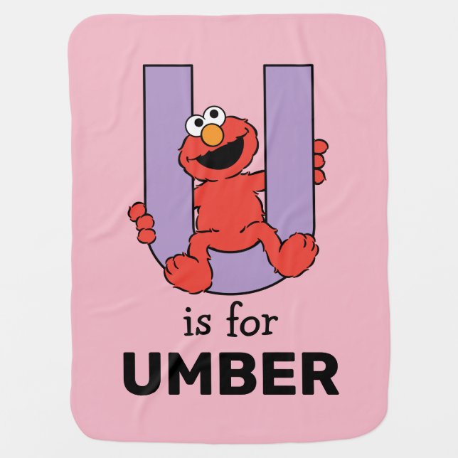 Elmo Alphabet | U Purple Baby Blanket (Front)