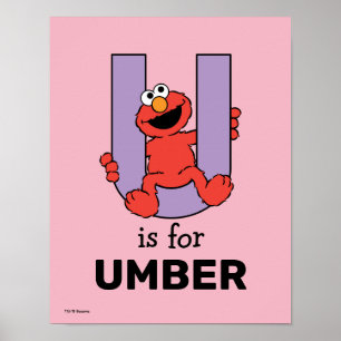 Elmo Alphabet U Purple Poster