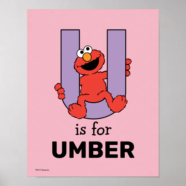 Elmo Alphabet | U Purple Poster | Zazzle