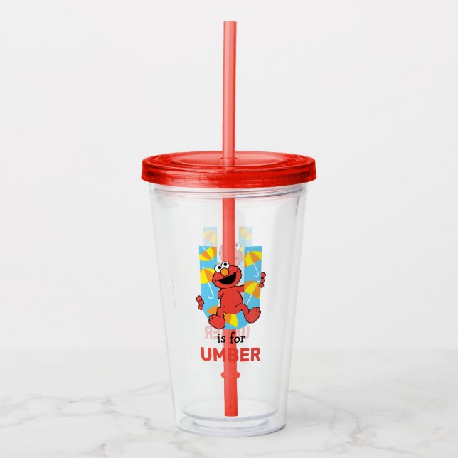 Elmo Alphabet | U Umbrella Acrylic Tumbler (Front)