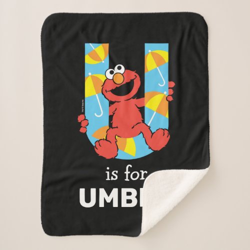 Elmo Alphabet  U Umbrella Sherpa Blanket