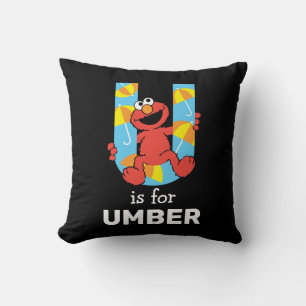 Elmo Alphabet U Umbrella Throw Pillow