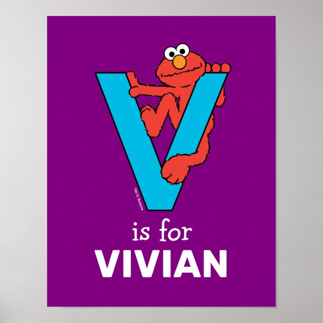 Elmo Alphabet | V Blue Poster (Front)