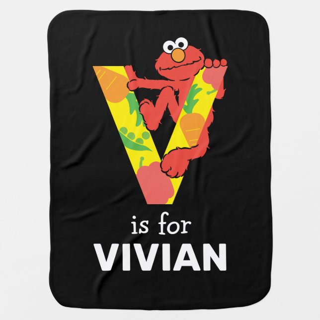 Elmo Alphabet | V Vegetable Baby Blanket (Front)