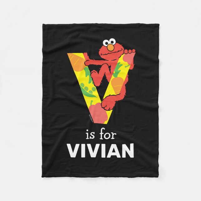 Elmo Alphabet | V Vegetable Fleece Blanket (Front)
