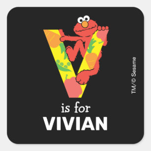 Elmo Alphabet   V Vegetable Square Sticker