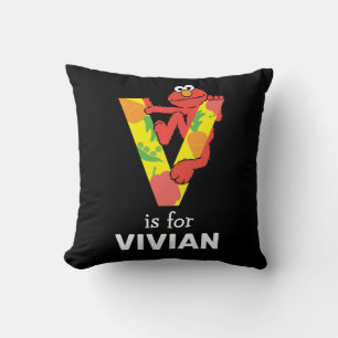 Elmo Alphabet V Vegetable Throw Pillow