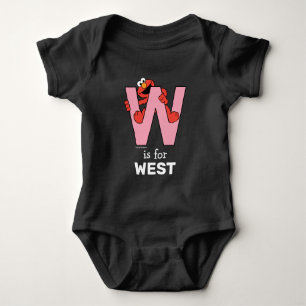 Elmo Alphabet W Pink Baby Bodysuit