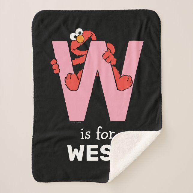 Elmo Alphabet | W Pink Sherpa Blanket (Front)