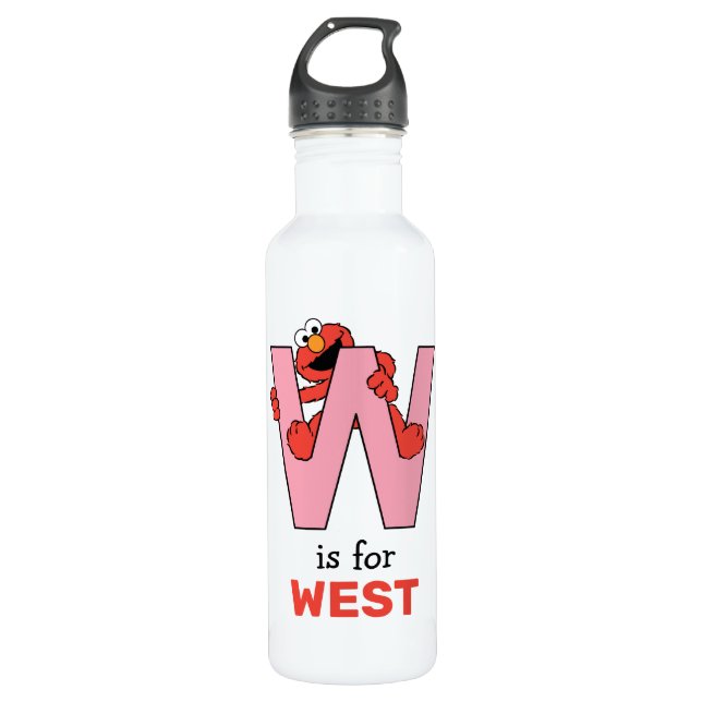 Elmo Alphabet | W Pink Stainless Steel Water Bottle (Front)