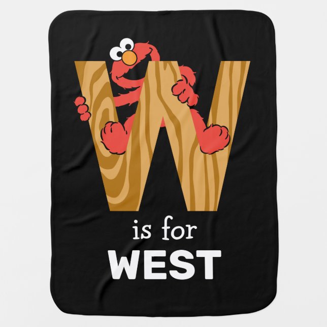 Elmo Alphabet | W Wood Baby Blanket (Front)