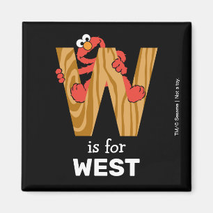 Elmo Alphabet W Wood Magnet