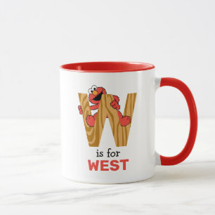 Elmo Alphabet W Wood Mug