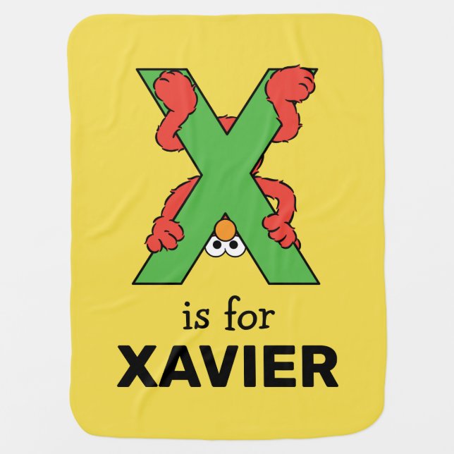 Elmo Alphabet | X Green Baby Blanket (Front)