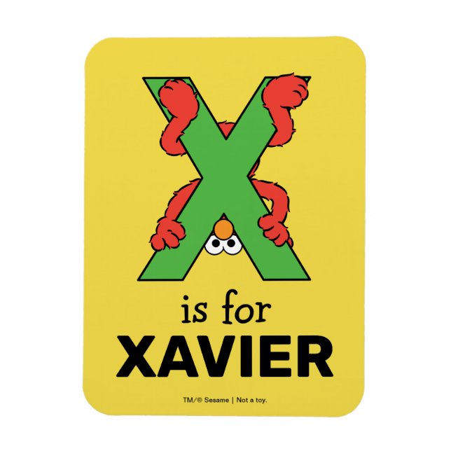 Elmo Alphabet | X Green Magnet (Vertical)