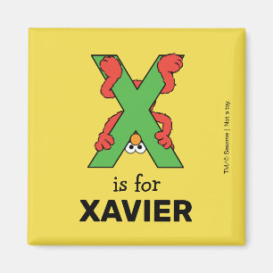 Elmo Alphabet   X Green Magnet