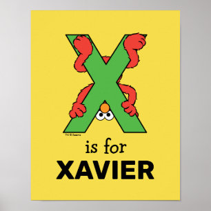 Elmo Alphabet X Green Poster